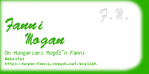 fanni mogan business card